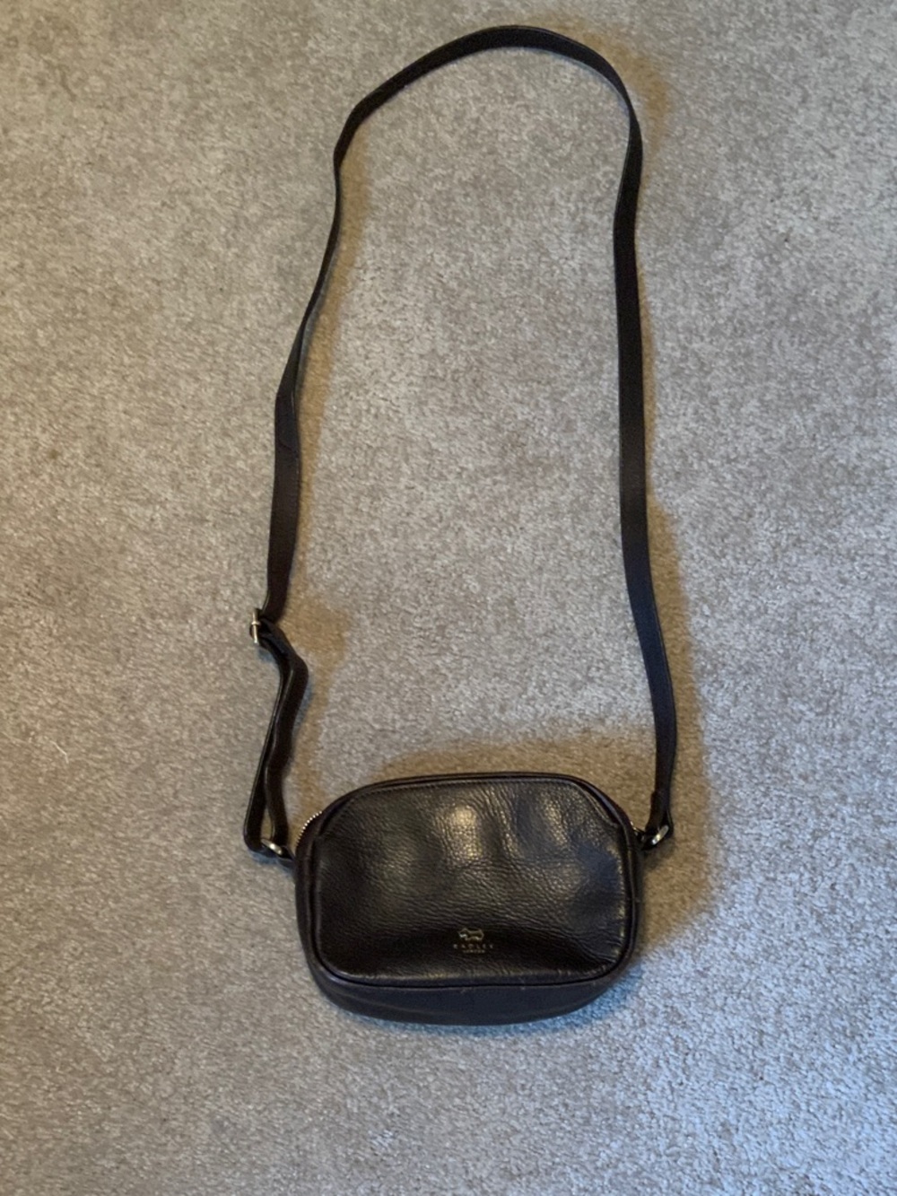 RADLEY LONDON Black Pebbled Leather Crossbody Bag